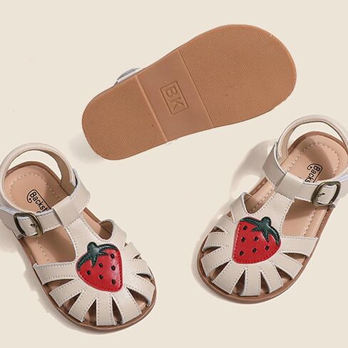 Wuiwuiyu الصغار الصغار Little T-Strap Hook & Loop Dress Strawberry Summer Shoes Angle Toe Carrot Sandals in Saudi Arabia