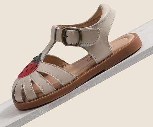 Wuiwuiyu الصغار الصغار Little T-Strap Hook & Loop Dress Strawberry Summer Shoes Angle Toe Carrot Sandals in Saudi Arabia