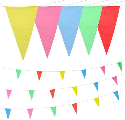 Pennant Safety Flags,Perimeter Warning Flag Line,Warning Marking Flags on String For Flagging Construction/Traffic Barrier/Parking Lot/Rooftop/Party Special Events(Multicolor 328ft 7.8 * 12.6) in Saudi Arabia