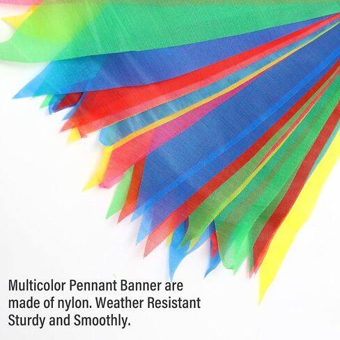 Pennant Safety Flags,Perimeter Warning Flag Line,Warning Marking Flags on String For Flagging Construction/Traffic Barrier/Parking Lot/Rooftop/Party Special Events(Multicolor 328ft 7.8 * 12.6) in Saudi Arabia
