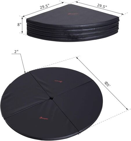 Soozier Pole Dance Mat, 2"T x 5'W Folding Pole Crash Mat for Home, Lightweight and Foldable in Kuwait