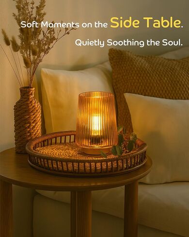 Battery Operated Lamp with Timer, Table Lamps for Bedroom, Cordless Battery Powered Lamp with LED Bulb, Decorative Beside Lamp for Living Room Bathroom Shelf Amber2Pack in Kuwait