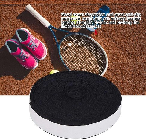 10M Polyester Fiber Racket Grip Tape | Sweat Absorption & Non - Slip for Badminton/Tennis/Squash | Soft Hand Feel, Shock Reduction | 1.18in Wide, 32.81ft Long in Saudi Arabia