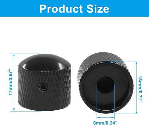 4 PCS Metal Guitar Knobs ، مقابض التحكم في نغمة الصوت ، قطع غيار مقابض القبة ، مقبض الغيتار المربوط للغيتار الكهربائي واللاعبين الجهير (أسود) in Kuwait