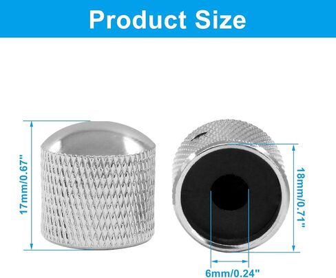 4 PCS Metal Guitar Knobs ، مقابض التحكم في نغمة الصوت ، قطع غيار مقابض القبة ، مقبض الغيتار المربوط للغيتار الكهربائي واللاعبين الجهير (أسود) in Kuwait