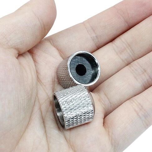 4 PCS Metal Guitar Knobs ، مقابض التحكم في نغمة الصوت ، قطع غيار مقابض القبة ، مقبض الغيتار المربوط للغيتار الكهربائي واللاعبين الجهير (أسود) in Kuwait