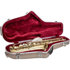 Crossrock ABS Tenor Saxophone Case – Contoured Champagne Finish, Burgundy Velvet Interior, Accessory Pocket, Security Lock & Detachable Strap in Kuwait