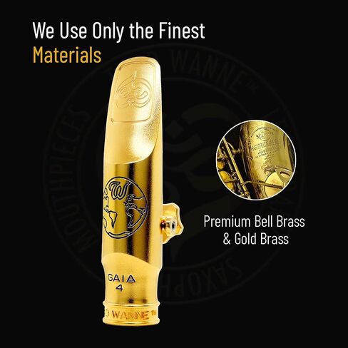 Theo Wanne Vintage Gaia 4 Tenor Saxophone Liece - Roll -Over Shark Gill Baffle - صوت ضخم ودافئ ومجاني - غرفة ملعب كبيرة - تشمل قبعة Reed Replacer in Kuwait