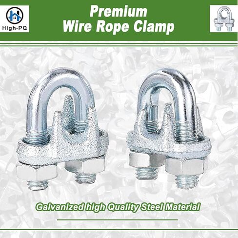120PCS M5 Heavy Duty Wire Rope Clamps, 3/16-Inch Zinc Plated Cable Clips for Secure Connections – Boat, Tent, Clothesline, Rigging & More in Kuwait