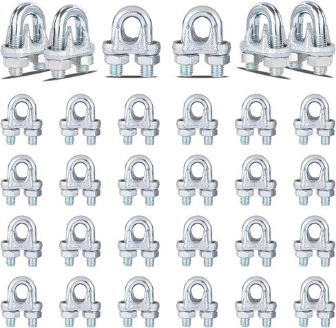 120PCS M5 Heavy Duty Wire Rope Clamps, 3/16-Inch Zinc Plated Cable Clips for Secure Connections – Boat, Tent, Clothesline, Rigging & More in Kuwait