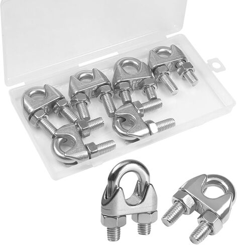 Yinpecly 20 Pack 1/8 Inches M3 Stainless Steel Wire Rope Cable Clip Clamp, U Bolt Saddle Fastener in Saudi Arabia