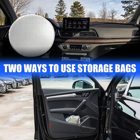 شمس قابلة للطي الظل Wodsta تغطية كاملة الزجاج الأمامي المتوافق مع Tesla Cybertrunk 2023-2025 4 طبقات سميكة النوافذ قشرة 240T بوليستر الزجاج الأمامي in Kuwait