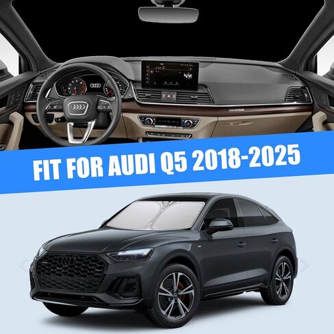 شمس قابلة للطي الظل Wodsta تغطية كاملة الزجاج الأمامي المتوافق مع Tesla Cybertrunk 2023-2025 4 طبقات سميكة النوافذ قشرة 240T بوليستر الزجاج الأمامي in Kuwait