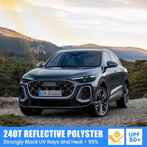 شمس قابلة للطي الظل Wodsta تغطية كاملة الزجاج الأمامي المتوافق مع Tesla Cybertrunk 2023-2025 4 طبقات سميكة النوافذ قشرة 240T بوليستر الزجاج الأمامي in Kuwait