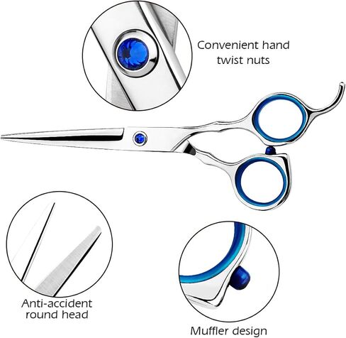 Hair Cutting Scissors Professional Home Haircutting Barber Salon Thinning Shears Kit for Men Women 6CR 660C Stainless Steel with Comb and Case in Saudi Arabia