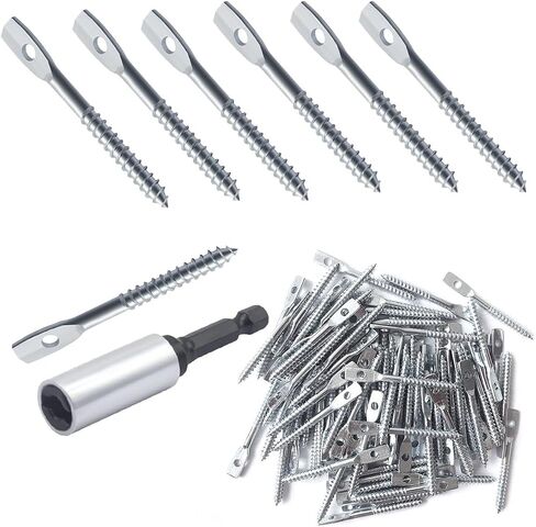 36Pack Eye Lag Screws 2" Eye Lag Wood Screw with 1Pcs Eye Lag Driver Galvanized Carbon Steel Heavy Duty Cement Concrete Wall Anchors Eye Bolts Lag Screw in Saudi Arabia