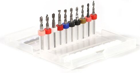 Brrnoo PCB Drill Bits ، Carbide Mini Micro Drill ، سهلة التغيير ، حاوية تخزين رائعة مع حامل ، حفر دقيق من خلال المواد الصلبة ، فتحات لحام العمل الحرفية in Saudi Arabia