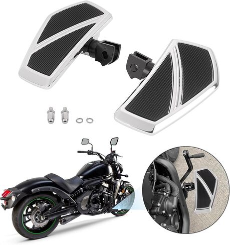 ألواح الأرضيات الأمامية المتسابقات المتوافقة مع إكسسوارات Kawasaki Vulcan S 650 2015-2025 الأوتاد السريعة للدراجة النارية المضادة للانزلاق (Chrome) in Kuwait