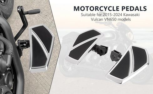 ألواح الأرضيات الأمامية المتسابقات المتوافقة مع إكسسوارات Kawasaki Vulcan S 650 2015-2025 الأوتاد السريعة للدراجة النارية المضادة للانزلاق (Chrome) in Kuwait