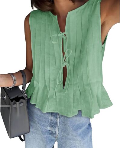 جرس Cicy Womens Bow Tie Brand Tie Tops Plateed Babydoll Top Oblyss in Saudi Arabia