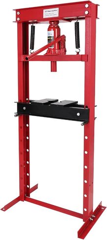 6-Ton Hydraulic Shop Press, Heavy Duty Benchtop Hydraulic Shop Press with 2 Press Plates, H-Frame Pneumatic Shop Press Adjustable Height,Red in Saudi Arabia