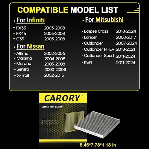 Cabin Air Filter w/Activated Carbon for 2008-2017 Buick Enclave, 2009-2017 Chevy Traverse, 2007-2016 GMC Acadia, 2017 GMC Acadia Limited, 2007-2010 Saturn Outlook, CF11663, 20958479 in Saudi Arabia