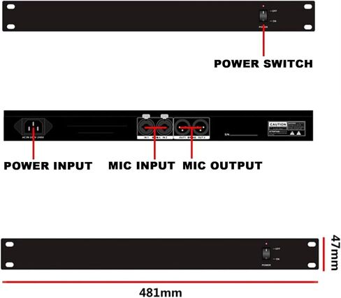 Professional Feedback Suppressor, KTV Microphone Frequency Shifter, Anti-Howling Audio Processor, Support XLR and 6.35 Interface, for Performance Stage, No Debugging Required in Saudi Arabia