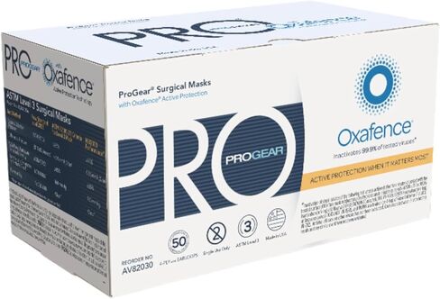 قناع الوجه من المستوى 3 ASTM مع Oxafence-FDA cleared ، من صنع الولايات المتحدة الأمريكية عن طريق حماية بروغير ، 4 فترات-معملة من أجل تعطيل 99.9 ٪ من الفيروسات المختبرة* in Kuwait