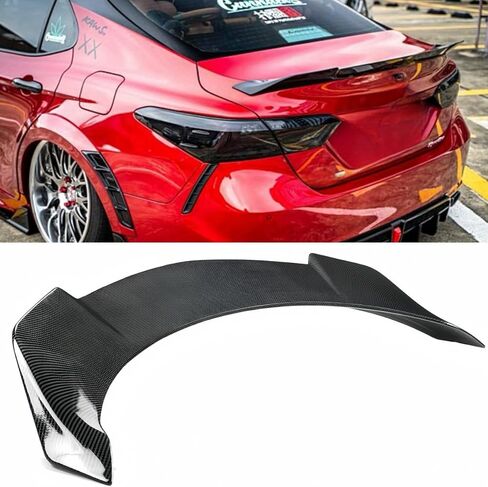 المفسد الخلفي متوافق مع 2018-2024 Toyota Camry Se Xse L Le Xle Hybrid ، Yofer V2 Style Fits لعام 2018 2019 2020 2021 2022 2023 2024 سيدان ، Trunk Duckbill High Kick Wing Lip Black in Kuwait