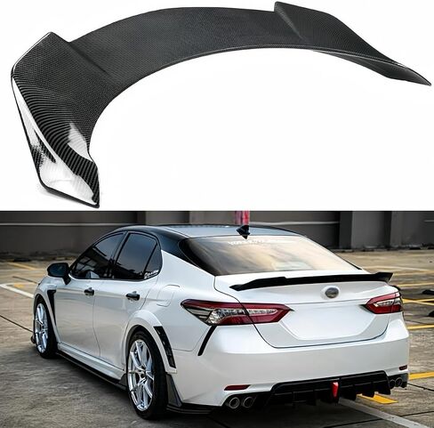 المفسد الخلفي متوافق مع 2018-2024 Toyota Camry Se Xse L Le Xle Hybrid ، Yofer V2 Style Fits لعام 2018 2019 2020 2021 2022 2023 2024 سيدان ، Trunk Duckbill High Kick Wing Lip Black in Kuwait