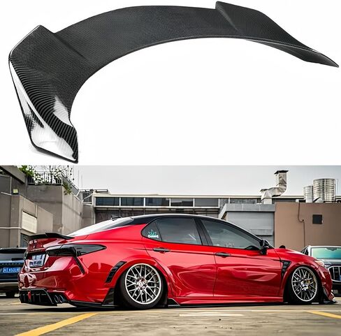 المفسد الخلفي متوافق مع 2018-2024 Toyota Camry Se Xse L Le Xle Hybrid ، Yofer V2 Style Fits لعام 2018 2019 2020 2021 2022 2023 2024 سيدان ، Trunk Duckbill High Kick Wing Lip Black in Kuwait