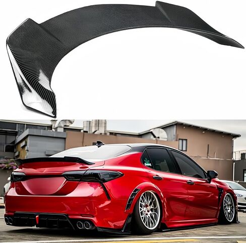 المفسد الخلفي متوافق مع 2018-2024 Toyota Camry Se Xse L Le Xle Hybrid ، Yofer V2 Style Fits لعام 2018 2019 2020 2021 2022 2023 2024 سيدان ، Trunk Duckbill High Kick Wing Lip Black in Kuwait