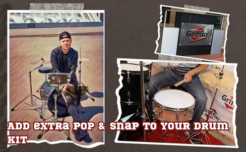 Griffin Snare Drum 10 "X6" Poplar Wood Shell (Popcornpunch Edition) - Mini Snare with Black Hickory PVC ، Tharing Off ، Drum Key and Coated Head in Saudi Arabia