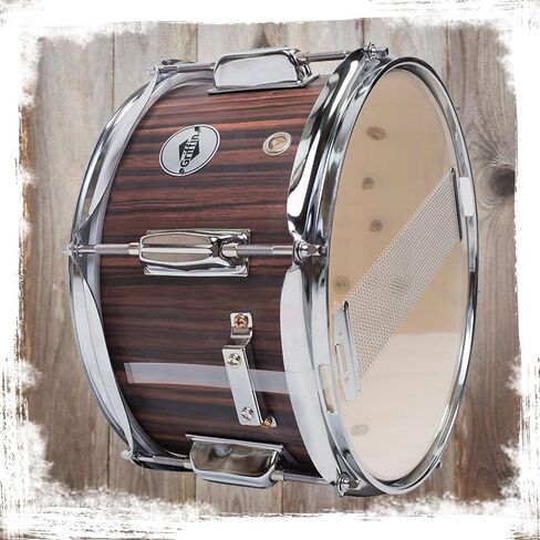 Griffin Snare Drum 10 "X6" Poplar Wood Shell (Popcornpunch Edition) - Mini Snare with Black Hickory PVC ، Tharing Off ، Drum Key and Coated Head in Saudi Arabia