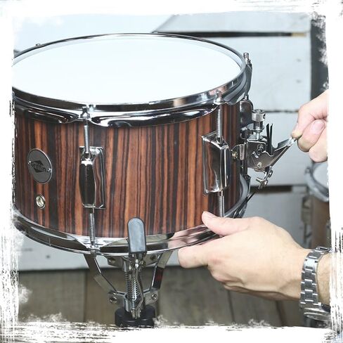 Griffin Snare Drum 10 "X6" Poplar Wood Shell (Popcornpunch Edition) - Mini Snare with Black Hickory PVC ، Tharing Off ، Drum Key and Coated Head in Saudi Arabia