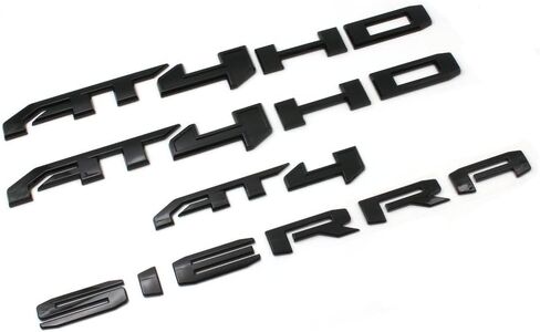 6PCS Black Red AT4 HD Emblems Sierra Letters Compatible with 2019-2024 Sierra 2500HD 3500HD (Black Red) in Saudi Arabia