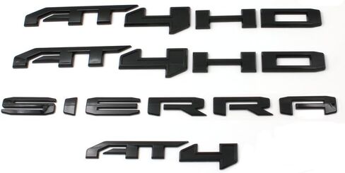 6PCS Black Red AT4 HD Emblems Sierra Letters Compatible with 2019-2024 Sierra 2500HD 3500HD (Black Red) in Saudi Arabia