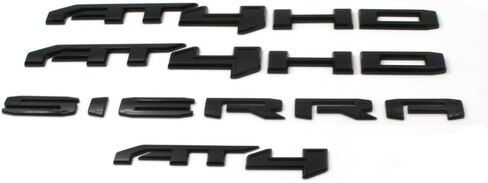 6PCS Black Red AT4 HD Emblems Sierra Letters Compatible with 2019-2024 Sierra 2500HD 3500HD (Black Red) in Saudi Arabia