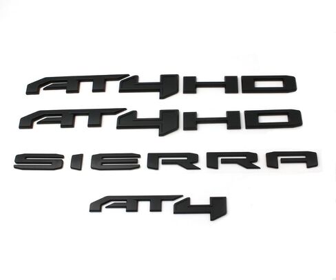 6PCS Black Red AT4 HD Emblems Sierra Letters Compatible with 2019-2024 Sierra 2500HD 3500HD (Black Red) in Saudi Arabia