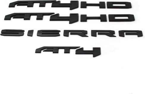 6PCS Black Red AT4 HD Emblems Sierra Letters Compatible with 2019-2024 Sierra 2500HD 3500HD (Black Red) in Saudi Arabia