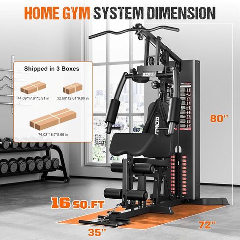 صالة الألعاب الرياضية المنزلية ، محطة تمرين M1 مع كومة وزن 140 رطلاً ، معدات صالة رياضية متعددة الوظائف مع نظام بكرة للتدريب على قوة الجسم بالكامل in Kuwait