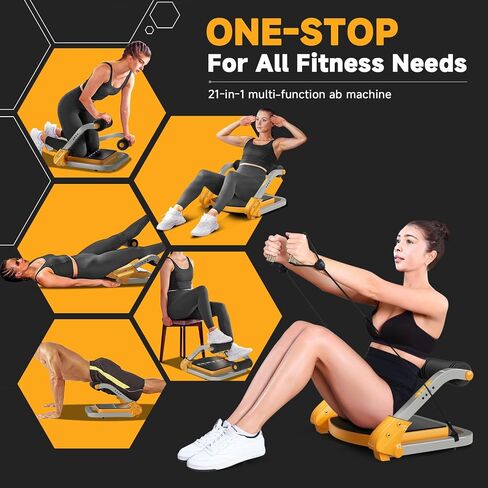 AB Trainer/Crunch Machine ، معدات تجريب AB ، 4 مقاومة قابلة للتعديل ، آلة الجلوس لممارسة تمرين المعدة ، 350 رطلاً قدرة الوزن ، ارتداد أوتوماتيكي ، آلة AB الأساسية ، معدات اللياقة البدنية للمنزل in Kuwait