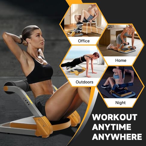 AB Trainer/Crunch Machine ، معدات تجريب AB ، 4 مقاومة قابلة للتعديل ، آلة الجلوس لممارسة تمرين المعدة ، 350 رطلاً قدرة الوزن ، ارتداد أوتوماتيكي ، آلة AB الأساسية ، معدات اللياقة البدنية للمنزل in Kuwait