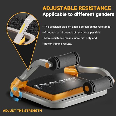 AB Trainer/Crunch Machine ، معدات تجريب AB ، 4 مقاومة قابلة للتعديل ، آلة الجلوس لممارسة تمرين المعدة ، 350 رطلاً قدرة الوزن ، ارتداد أوتوماتيكي ، آلة AB الأساسية ، معدات اللياقة البدنية للمنزل in Kuwait