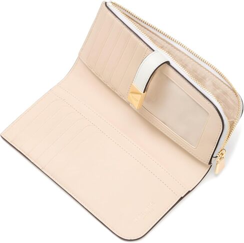 kate spade new york Deco Colorblocked Pebbled Leather Zip Slim Wallet, Pastry Pink Multi in Kuwait