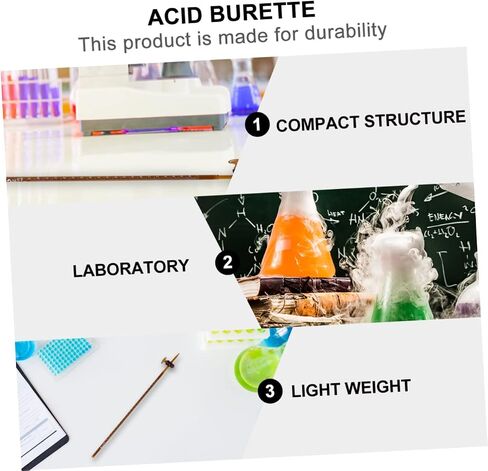 1pc Burette Glass Apparatus Chemical Classroom Supplies Tool Laboratory Instrument Laboratory Supplies Glass Instrument in Saudi Arabia
