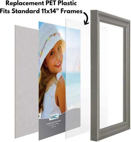 Icona Bay PET Plexiglass, Thin & Flexible Plastic Sheets (11x14 x 0.03 inch, Clear, 2 Pack), Easy to Cut for DIY Art Projects, Picture Frame Replacement Glass, PET Sheeting is Pliable Unlike Acrylic in Saudi Arabia