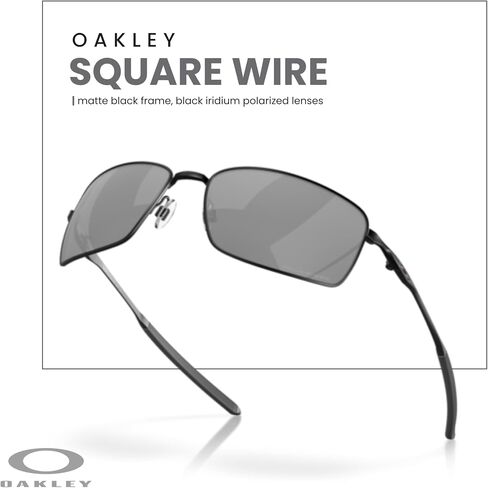 Oakley Square Wire OO4075 407514 60MM Tungsten/Prizm Tungsten Polarized Rectangular Sunglasses for Men + BUNDLE Accessory Leash Kit+ BUNDLE with Designer iWear Eyewear Kit in Saudi Arabia