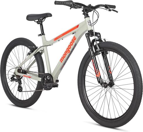 Mongoose Flatrock Mountain Bike, 24, 26 or 29 Inch Bike for Youth and Adults, 7 or 21 Speed, Aluminum Frame, Suspension Fork, Twist Shifters, Linear Pull Brakes, for Adults, Boys and Girls in Kuwait