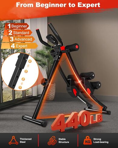 GIKPAL Ab Machine, Adjustable Trainer for Home Gym, Ab Crunch Exercise Equipment for Beginner in Kuwait
